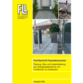 Fachbericht Fassadensockel - Planung, Bau und Instandhaltung der Übergangsbereiche von Freiflächen zu Gebäuden, 2025 (Broschüre)